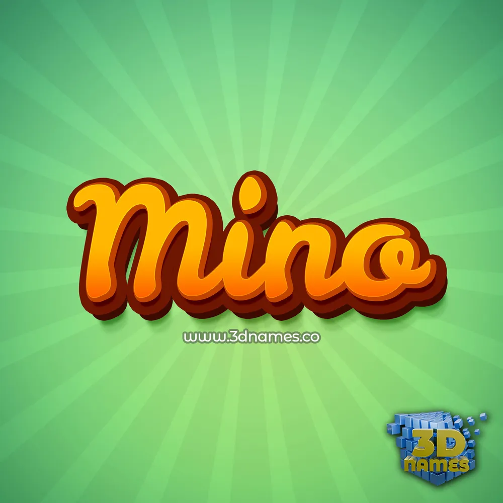 mino in Green Rays style - 3D name wallpaper