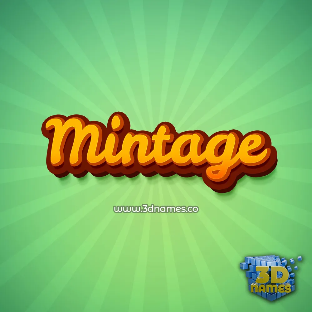 mintage in Green Rays style - 3D name wallpaper