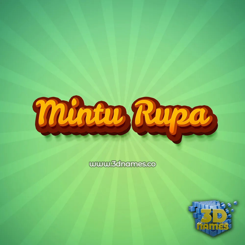 mintu rupa in Green Rays style - 3D name wallpaper