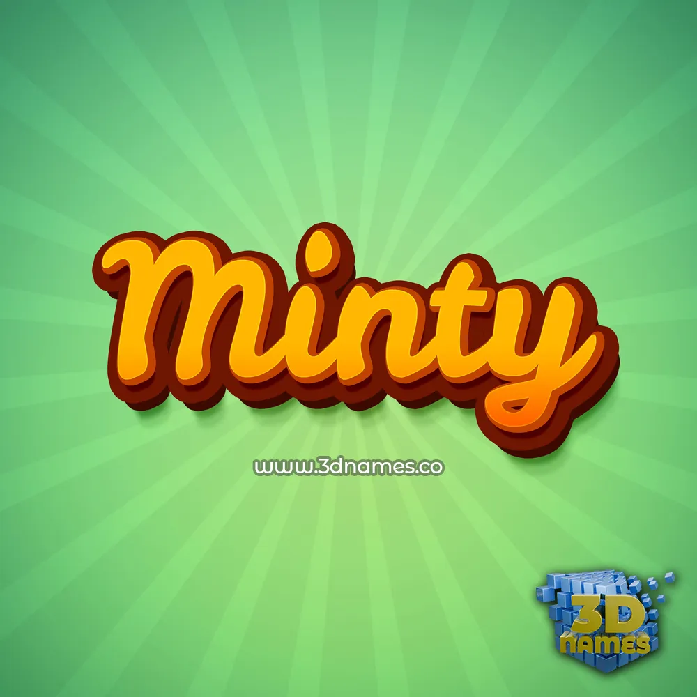 minty in Green Rays style - 3D name wallpaper
