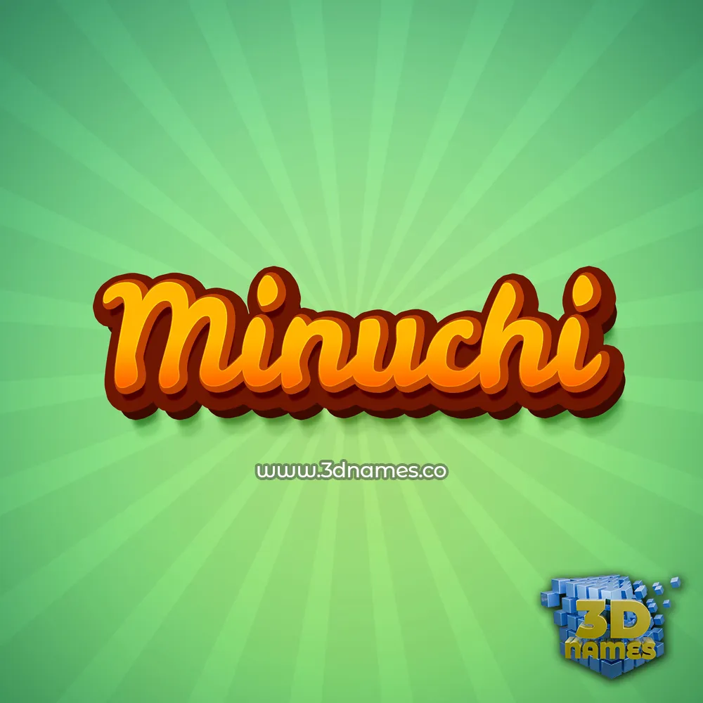 minuchi in Green Rays style - 3D name wallpaper