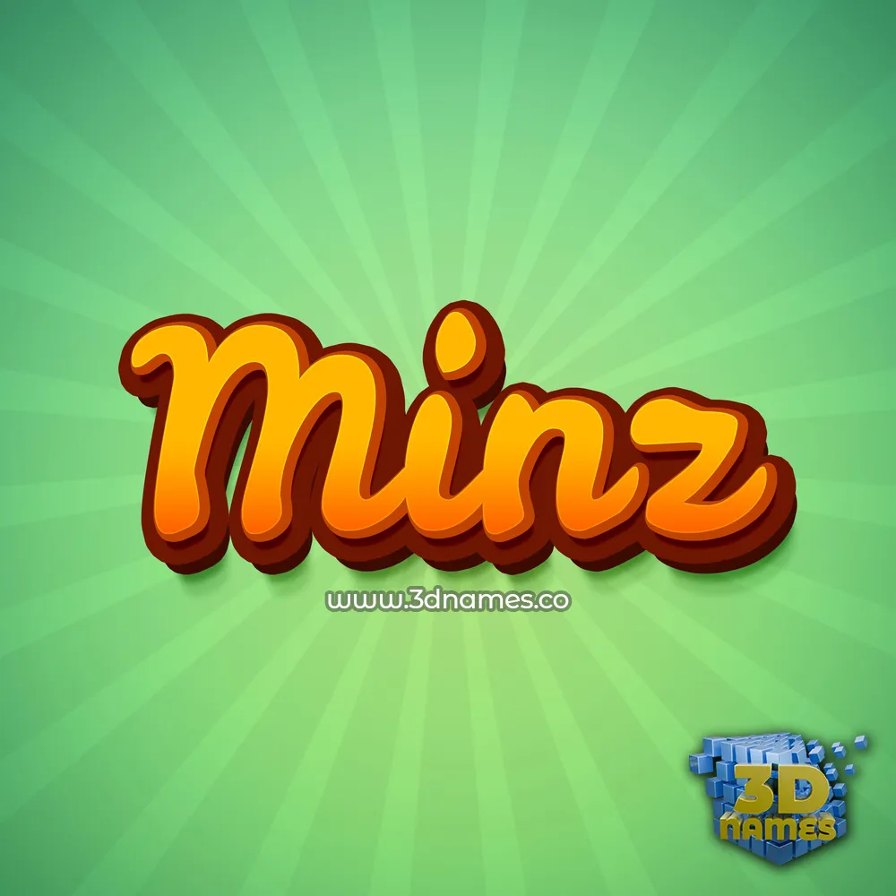 minz in Green Rays style - 3D name wallpaper