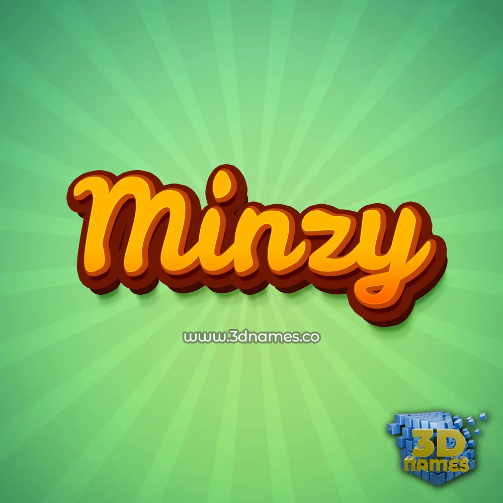 minzy in Green Rays style - 3D name wallpaper