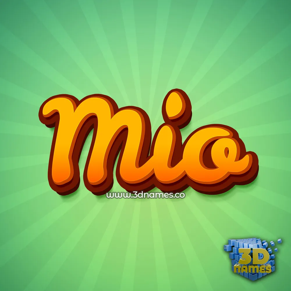 mio in Green Rays style - 3D name wallpaper