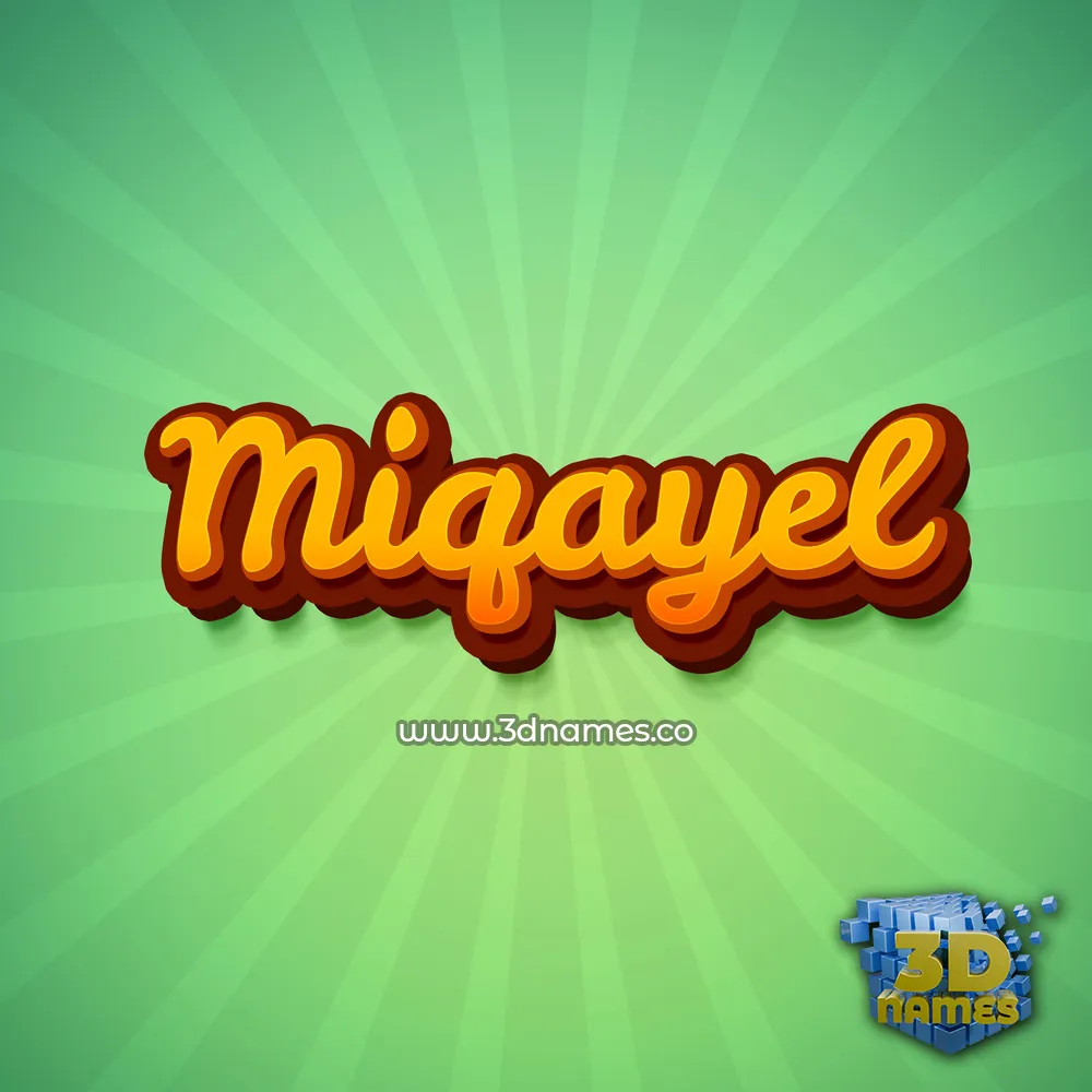 miqayel in Green Rays style - 3D name wallpaper