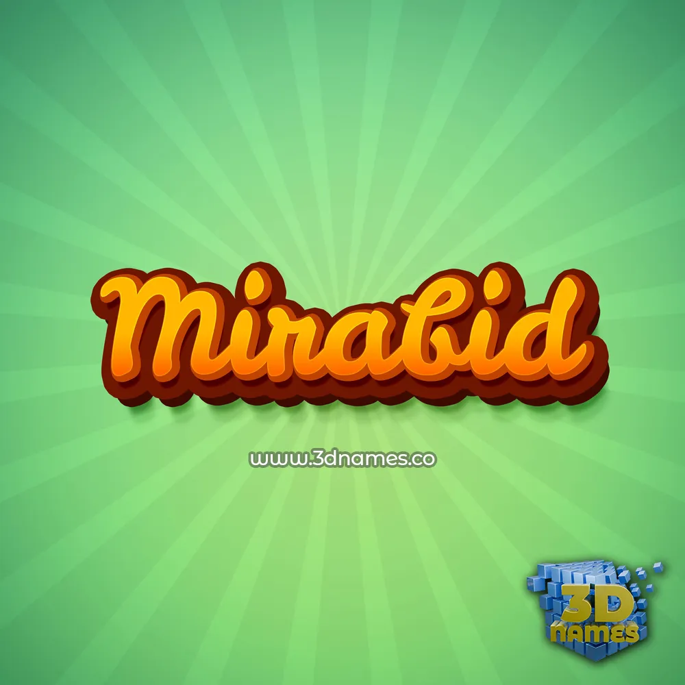 mirabid in Green Rays style - 3D name wallpaper