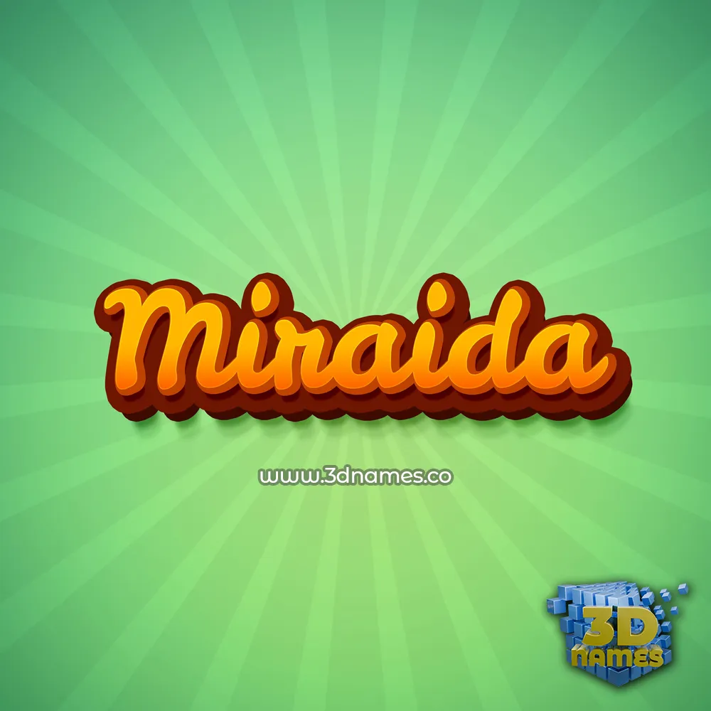 miraida in Green Rays style - 3D name wallpaper
