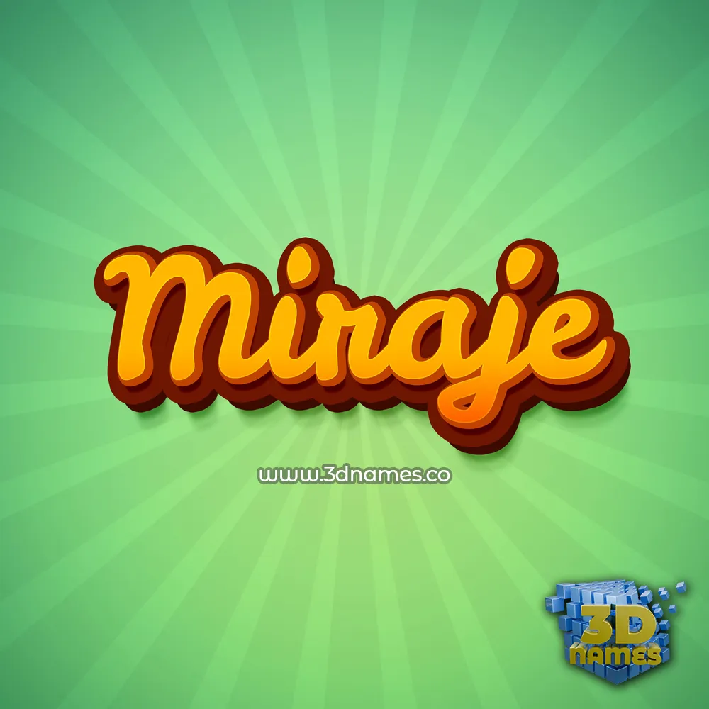 miraje in Green Rays style - 3D name wallpaper