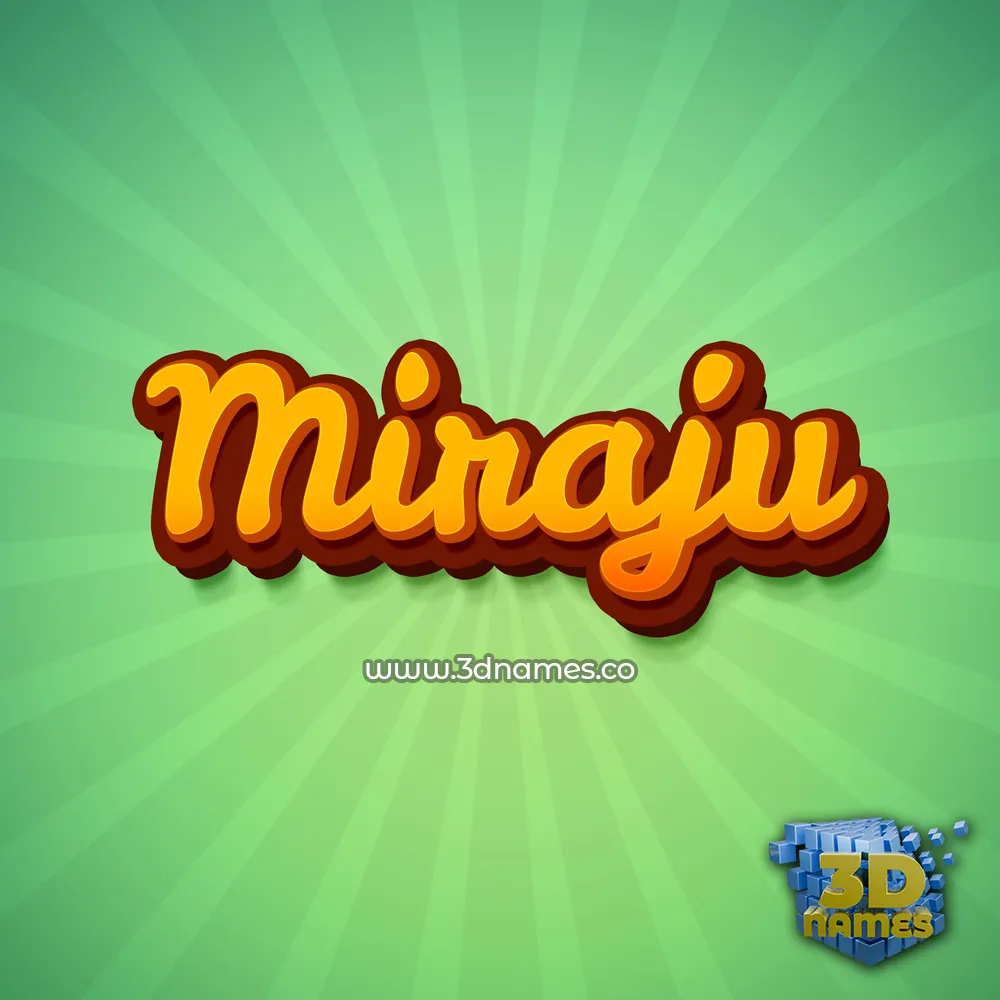 miraju in Green Rays style - 3D name wallpaper