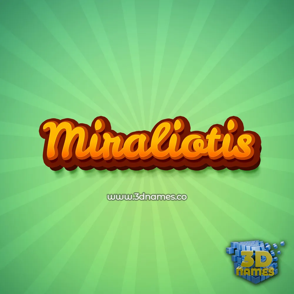 miraliotis in Green Rays style - 3D name wallpaper