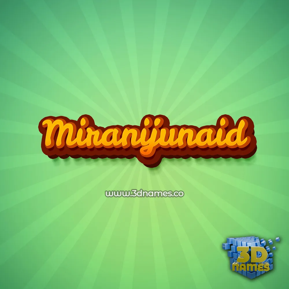 miranijunaid in Green Rays style - 3D name wallpaper