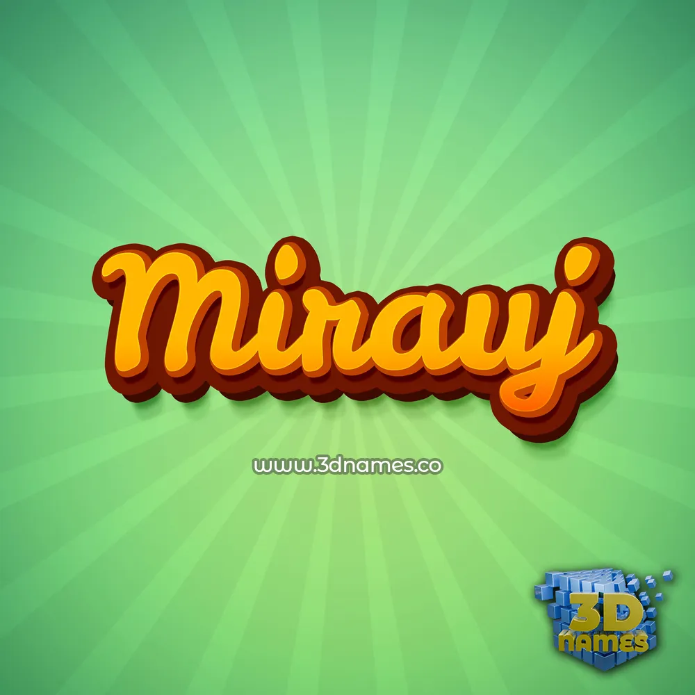 mirauj in Green Rays style - 3D name wallpaper