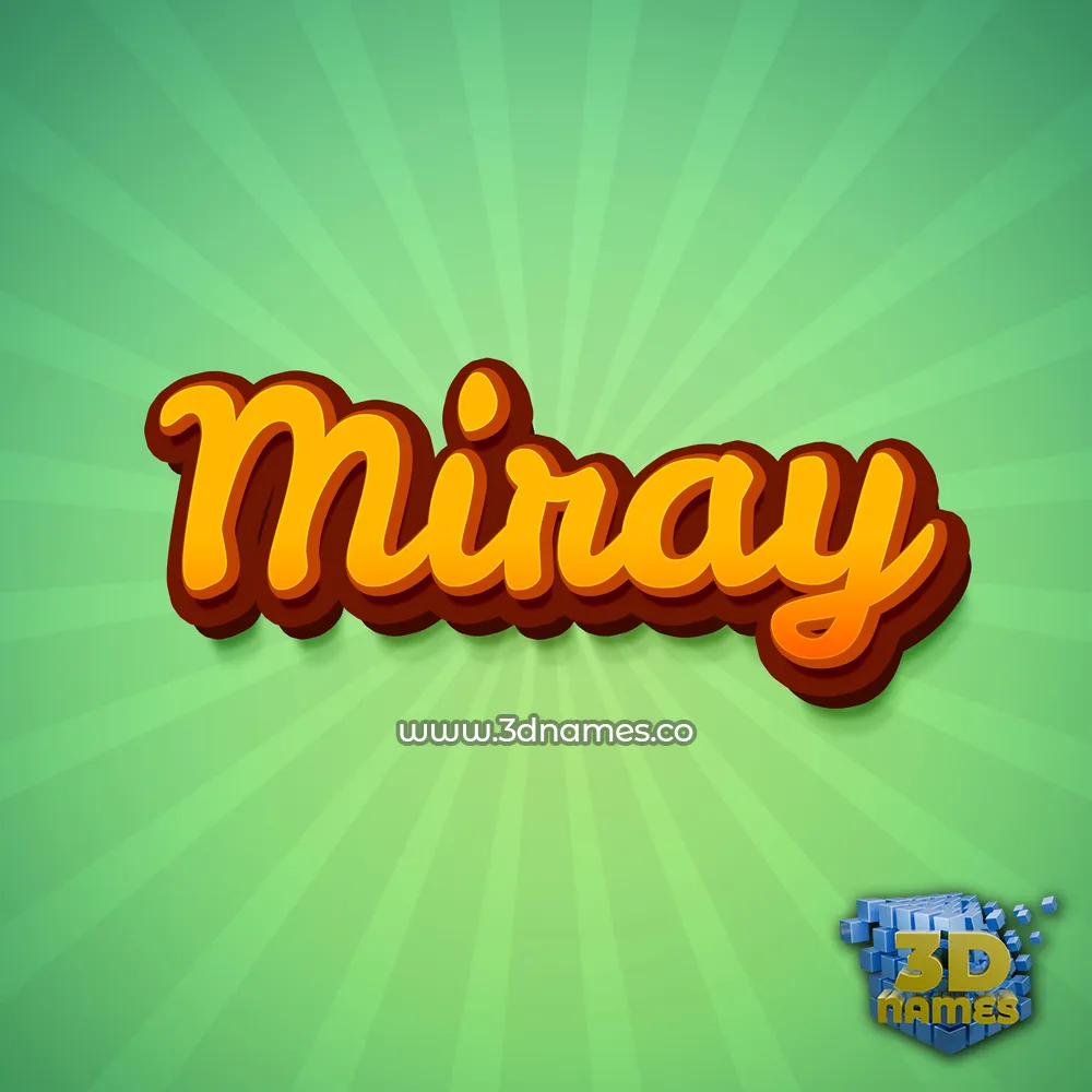 miray in Green Rays style - 3D name wallpaper