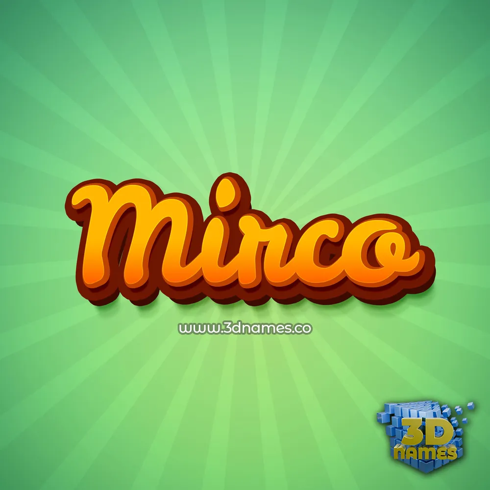 mirco in Green Rays style - 3D name wallpaper
