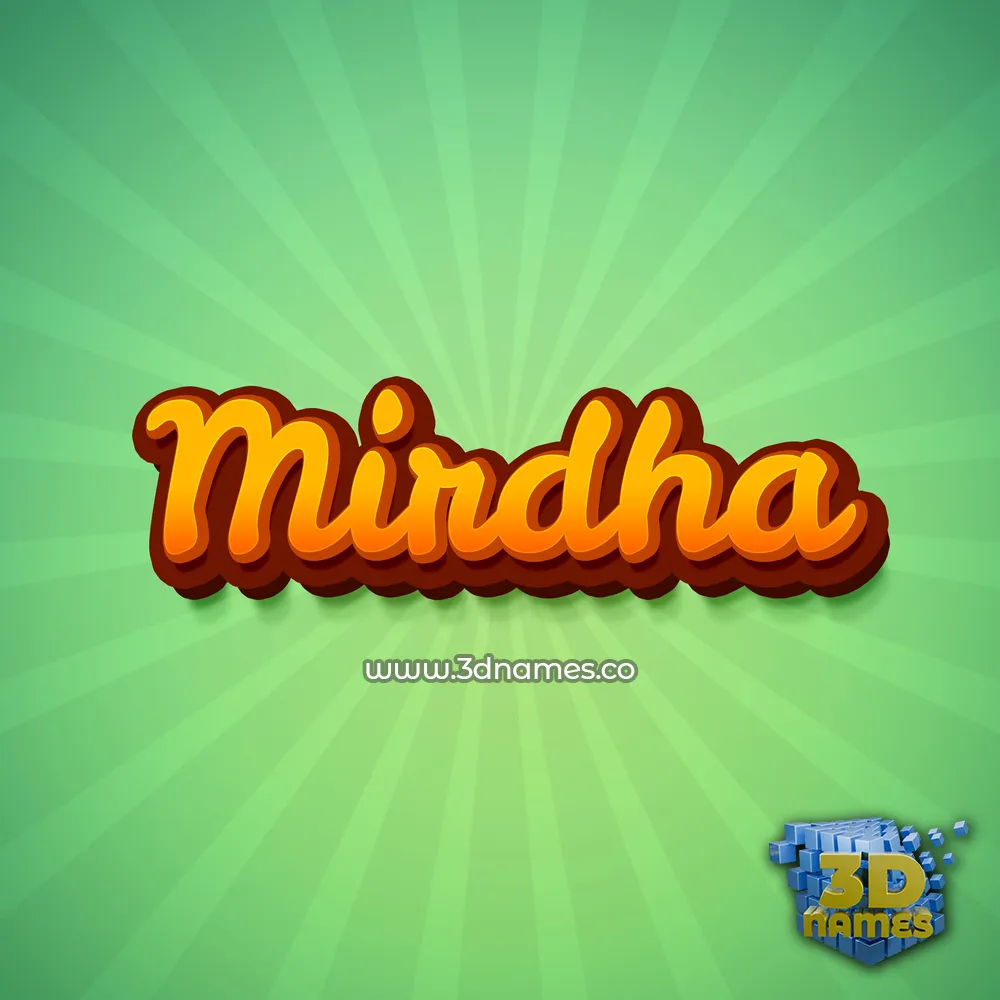 mirdha in Green Rays style - 3D name wallpaper