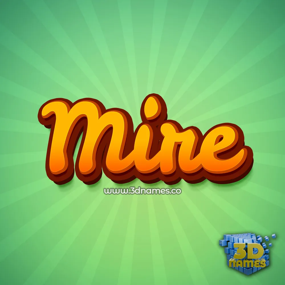 mire in Green Rays style - 3D name wallpaper