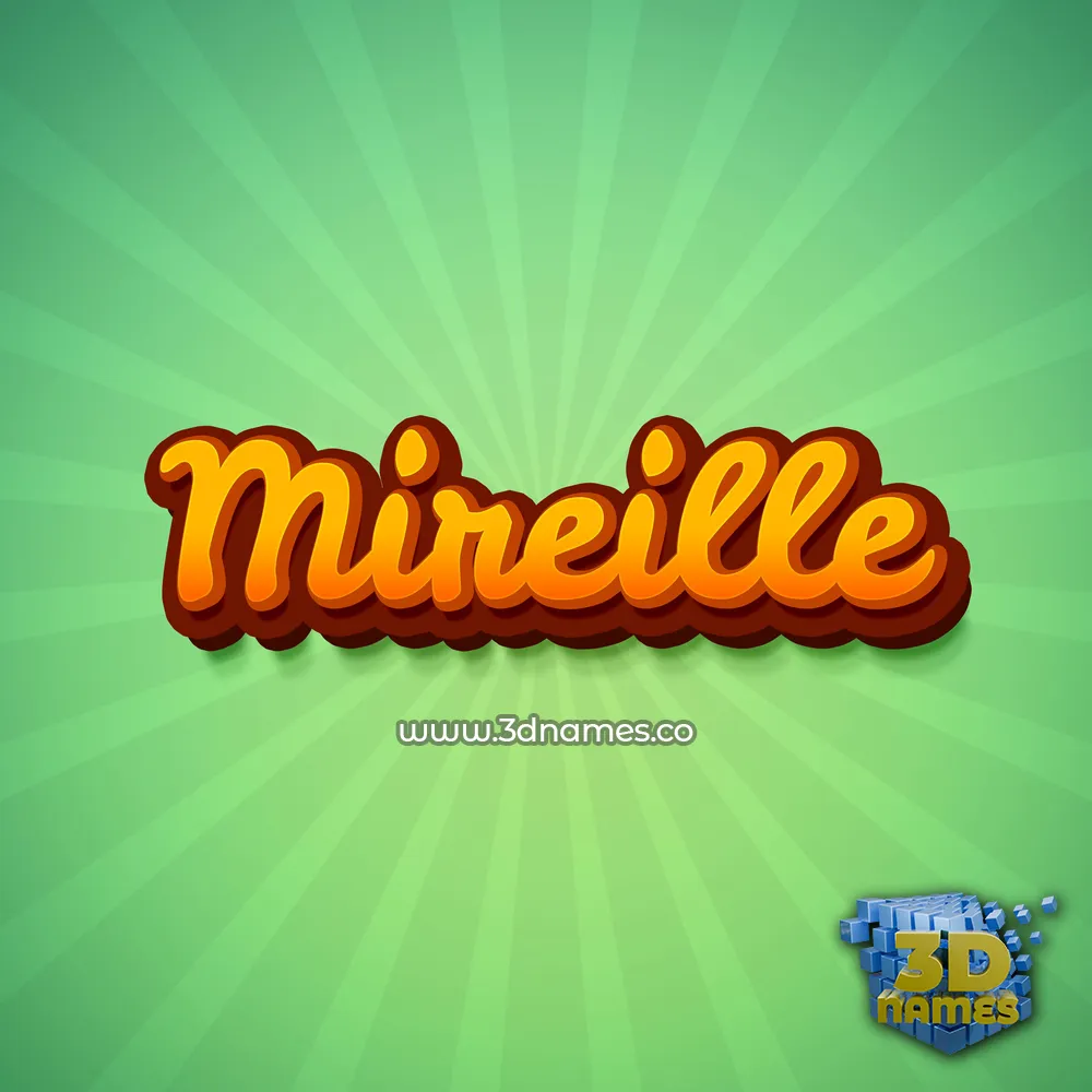 mireille in Green Rays style - 3D name wallpaper