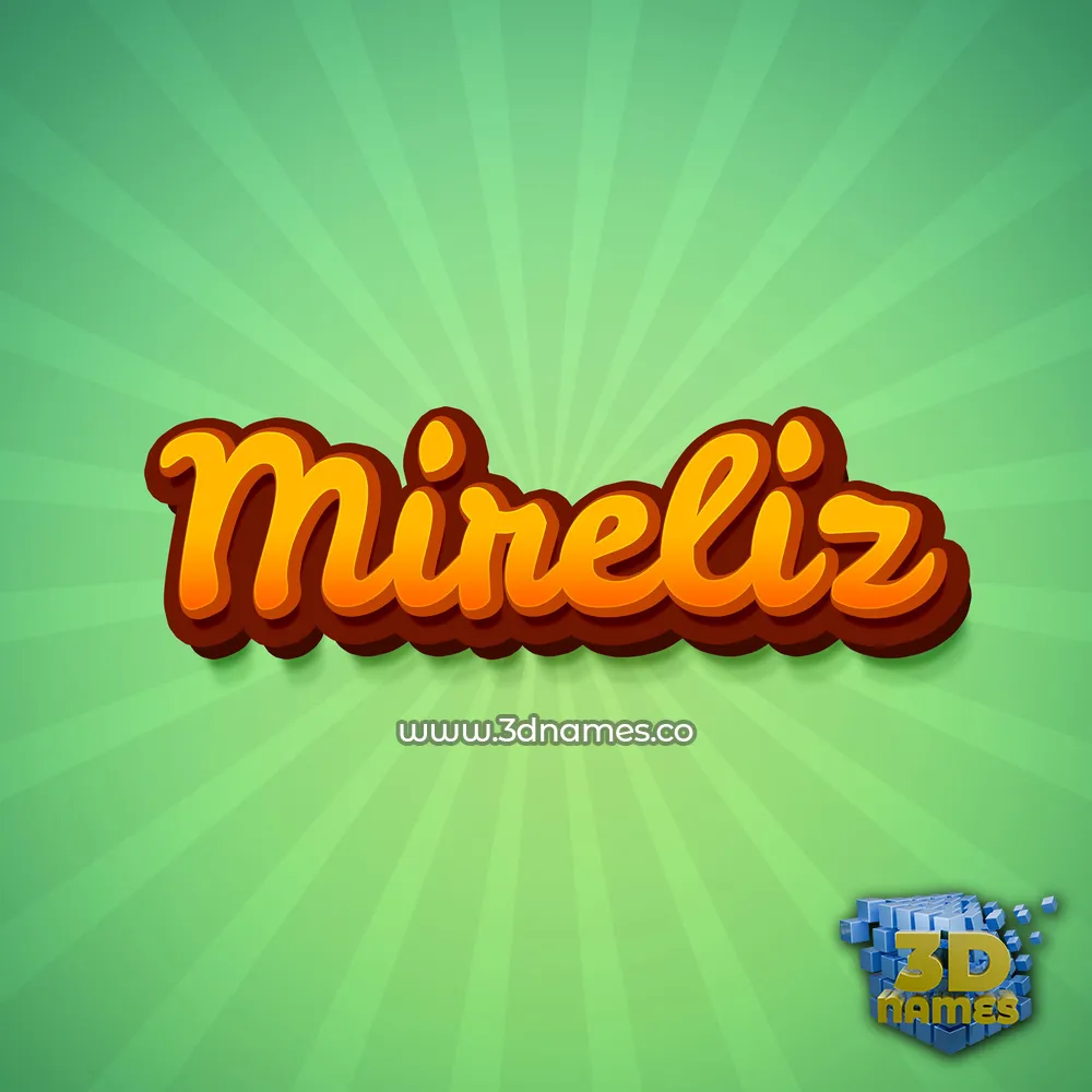 mireliz in Green Rays style - 3D name wallpaper