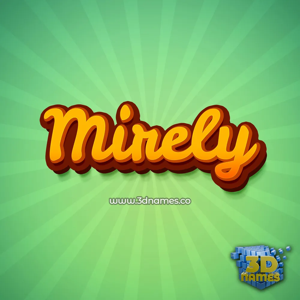 mirely in Green Rays style - 3D name wallpaper