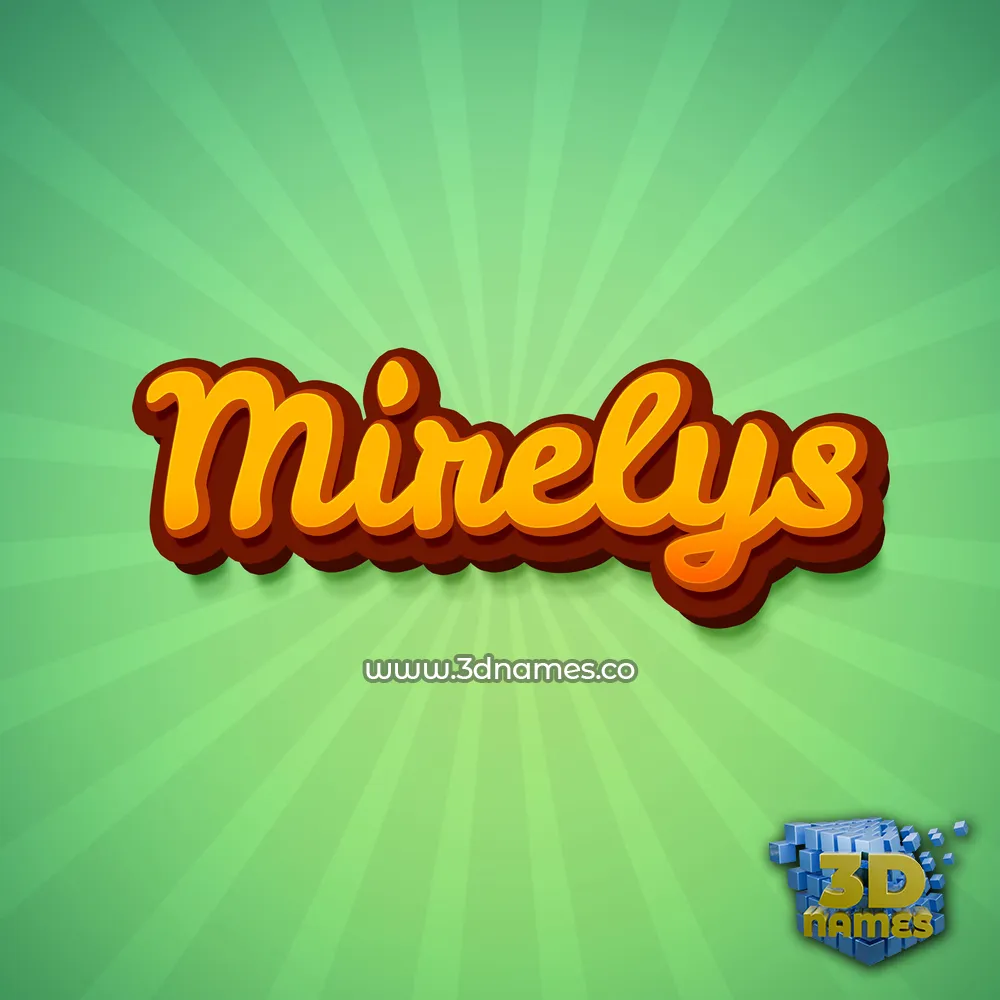 mirelys in Green Rays style - 3D name wallpaper