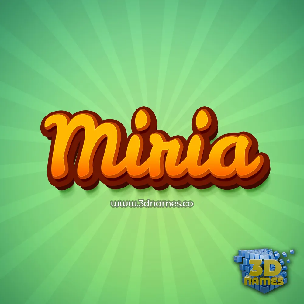 miria in Green Rays style - 3D name wallpaper