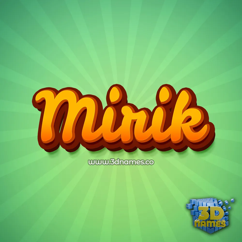 mirik in Green Rays style - 3D name wallpaper