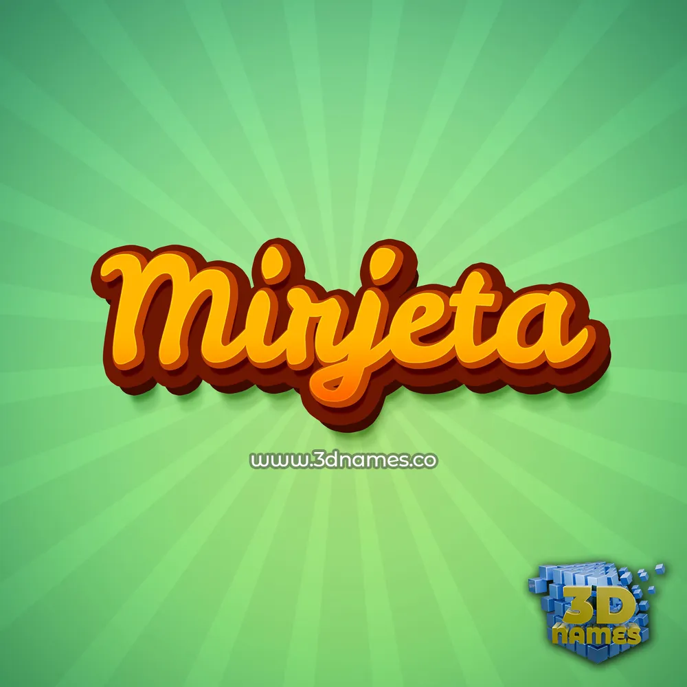 mirjeta in Green Rays style - 3D name wallpaper