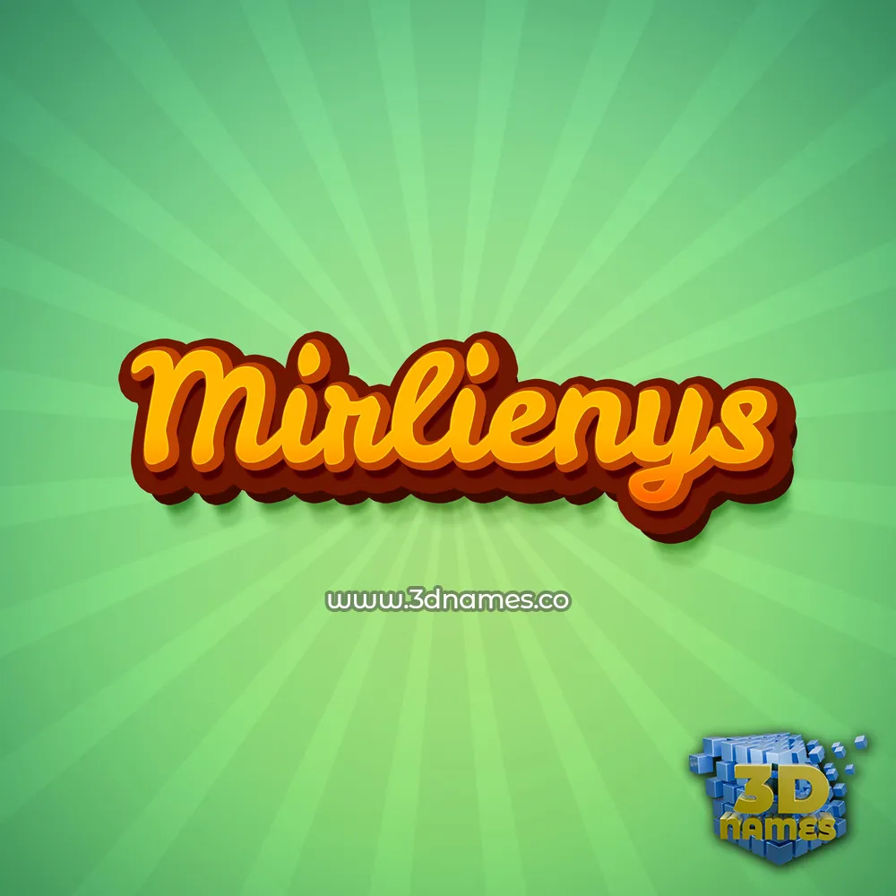 mirlienys in Green Rays style - 3D name wallpaper