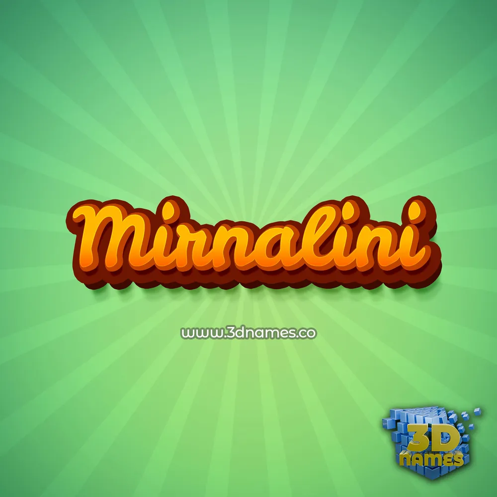 mirnalini in Green Rays style - 3D name wallpaper