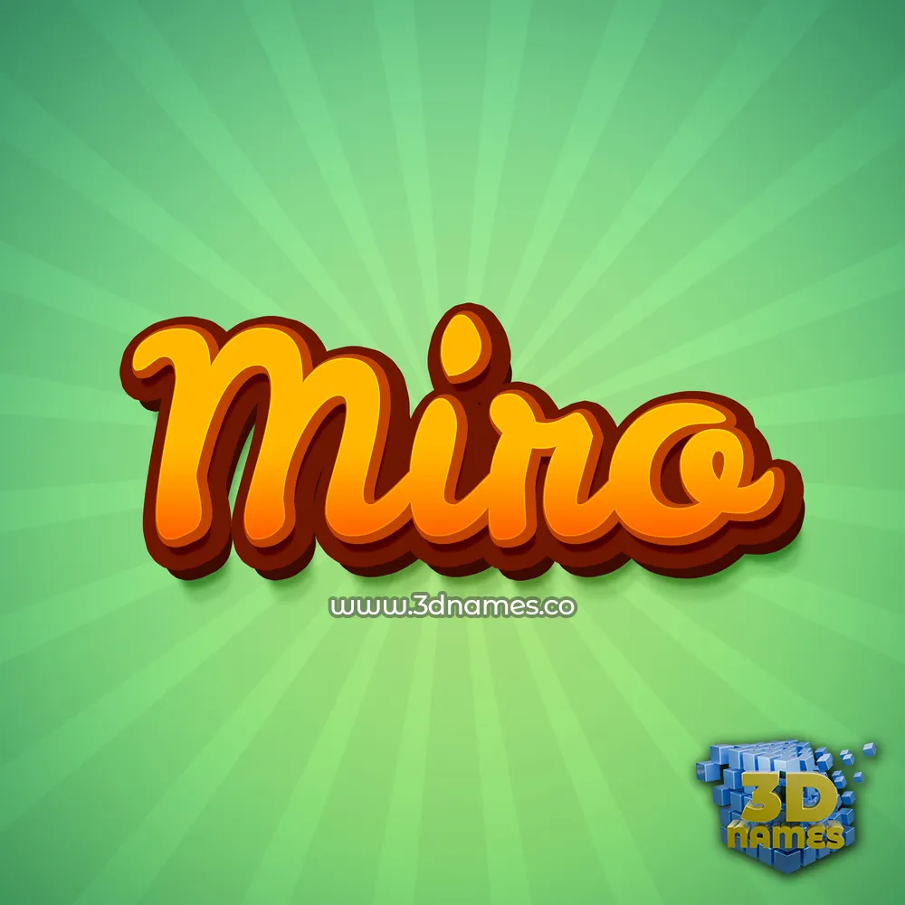 miro in Green Rays style - 3D name wallpaper