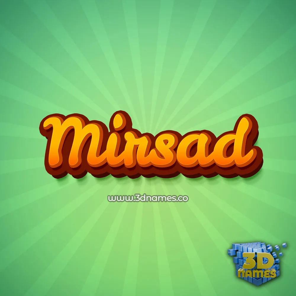 mirsad in Green Rays style - 3D name wallpaper
