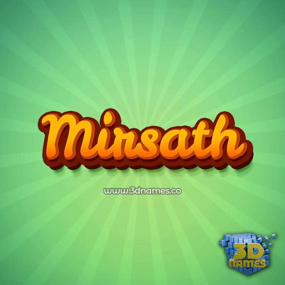 mirsath in Green Rays style - 3D name wallpaper