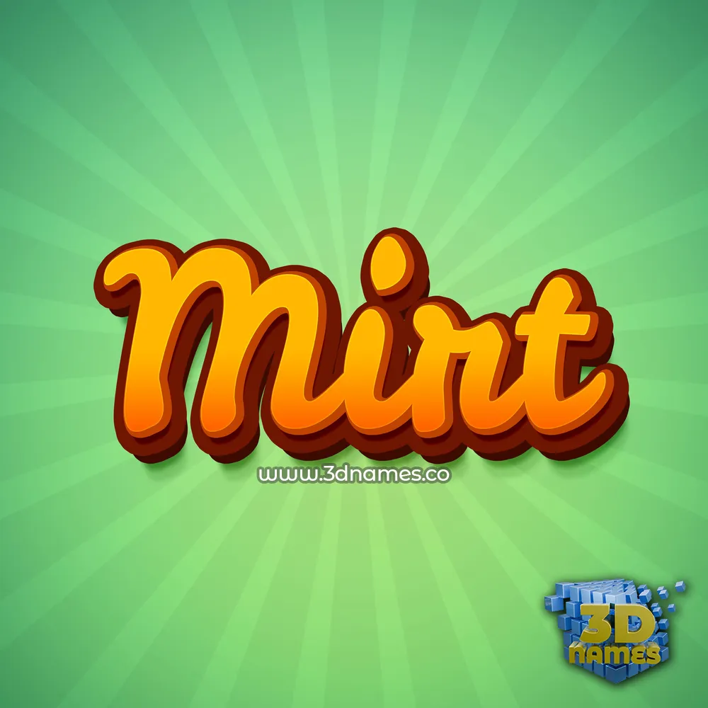 mirt in Green Rays style - 3D name wallpaper