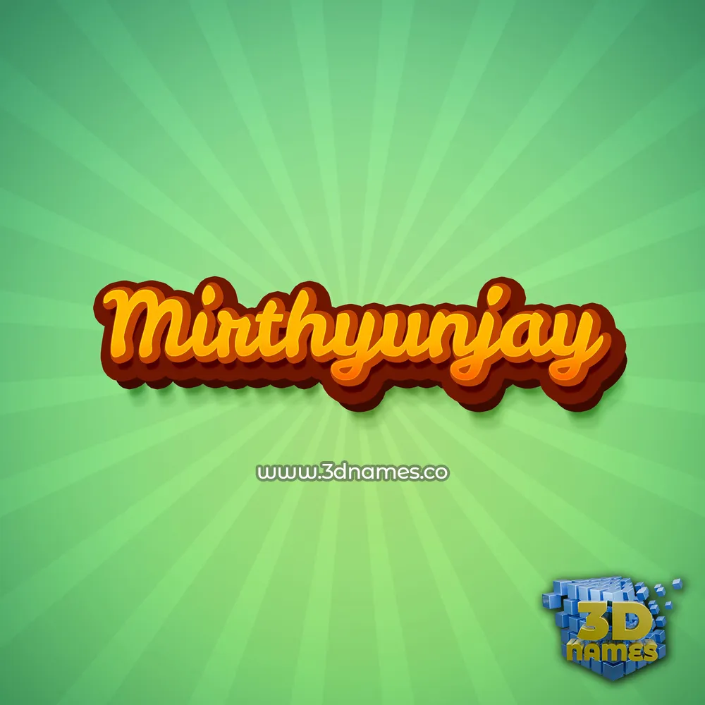 mirthyunjay in Green Rays style - 3D name wallpaper