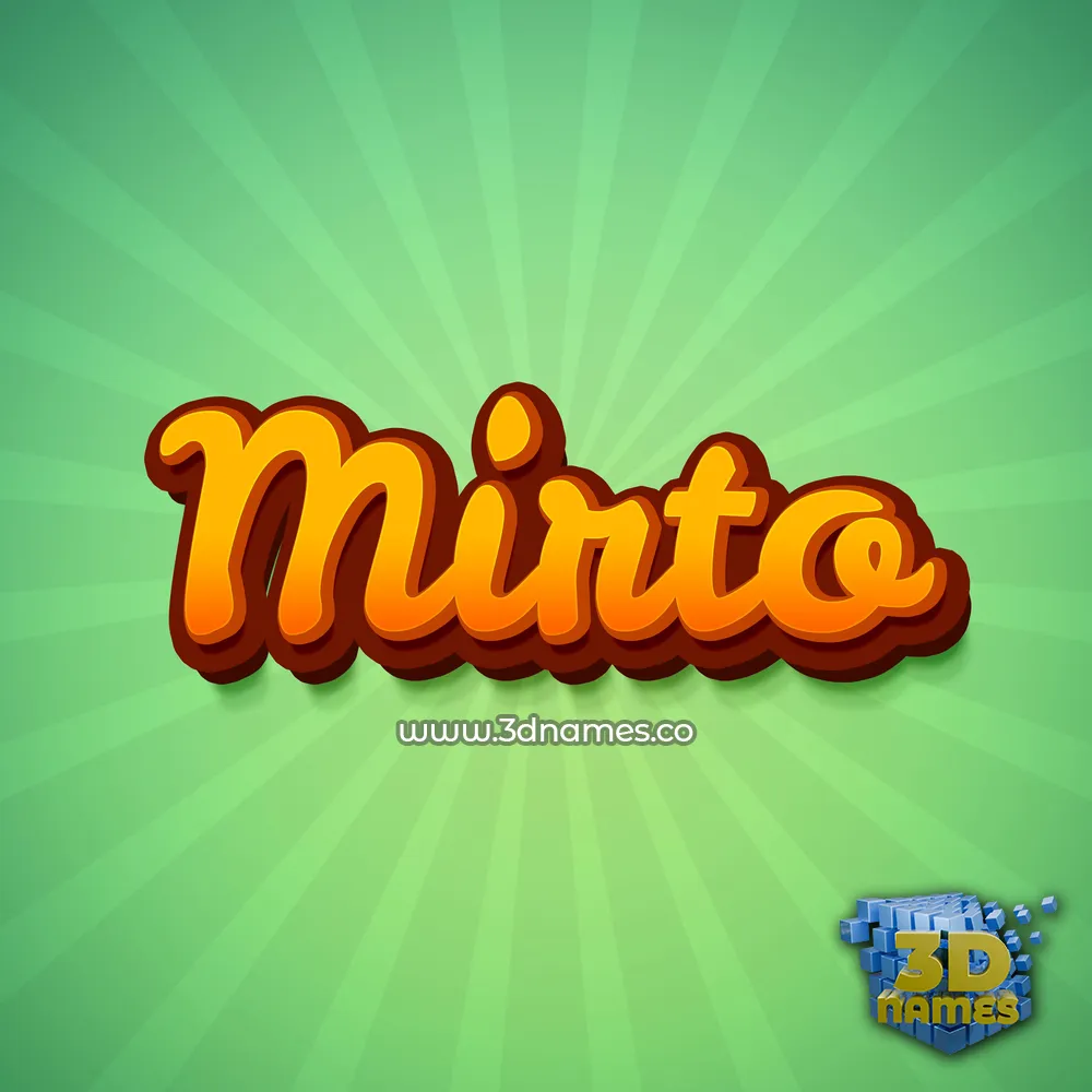 mirto in Green Rays style - 3D name wallpaper
