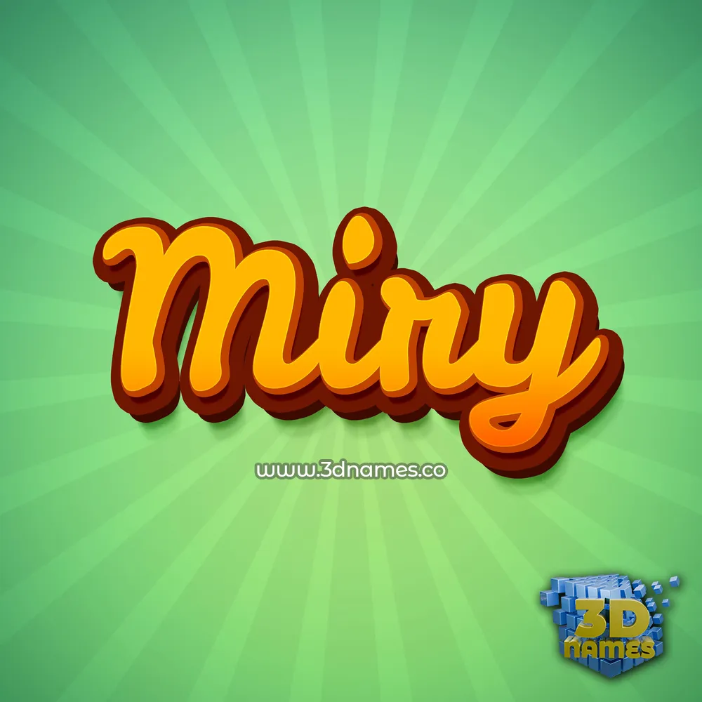 miry in Green Rays style - 3D name wallpaper