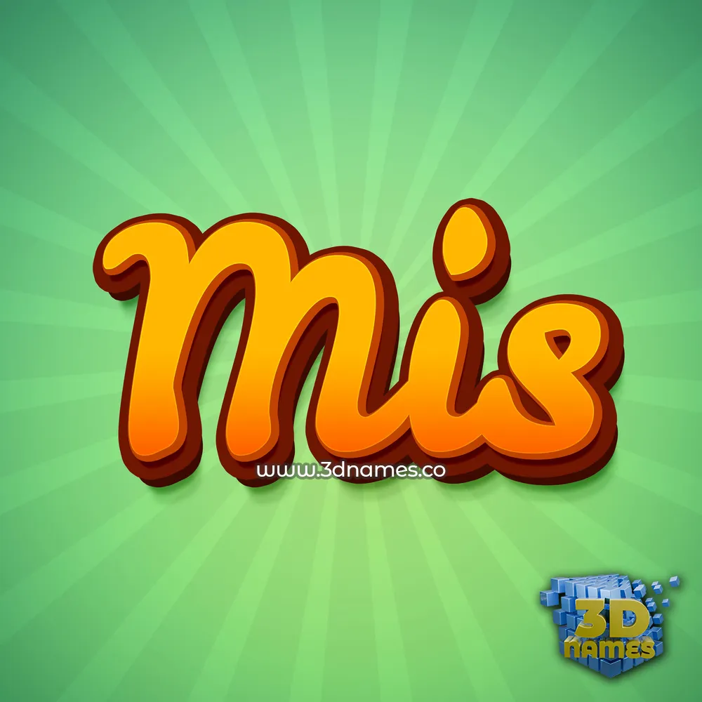 mis in Green Rays style - 3D name wallpaper