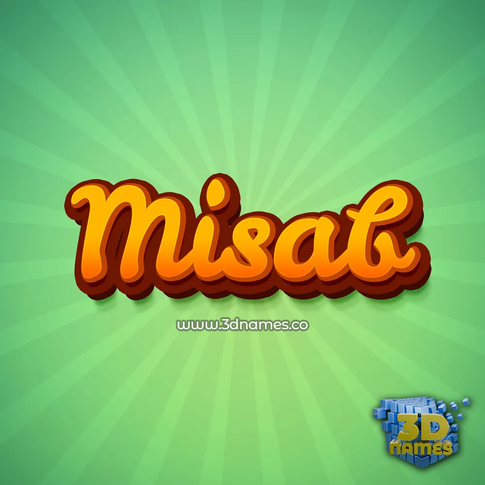 misab in Green Rays style - 3D name wallpaper