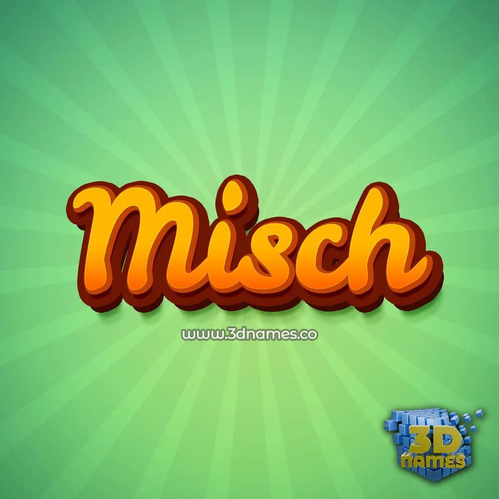 misch in Green Rays style - 3D name wallpaper