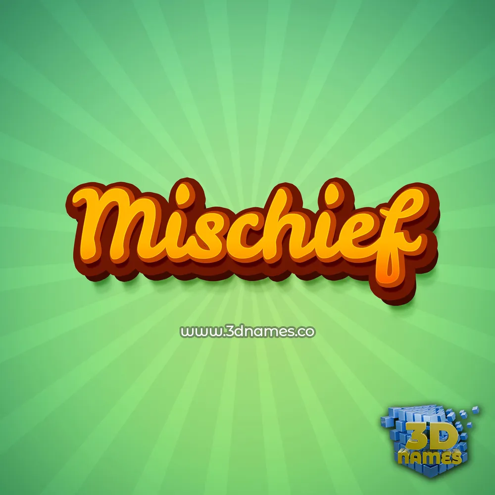 mischief in Green Rays style - 3D name wallpaper