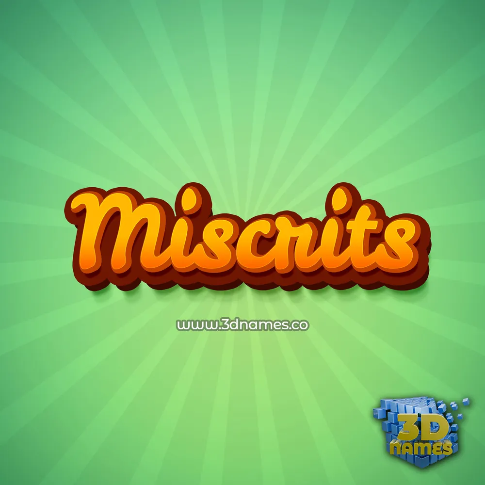 miscrits in Green Rays style - 3D name wallpaper