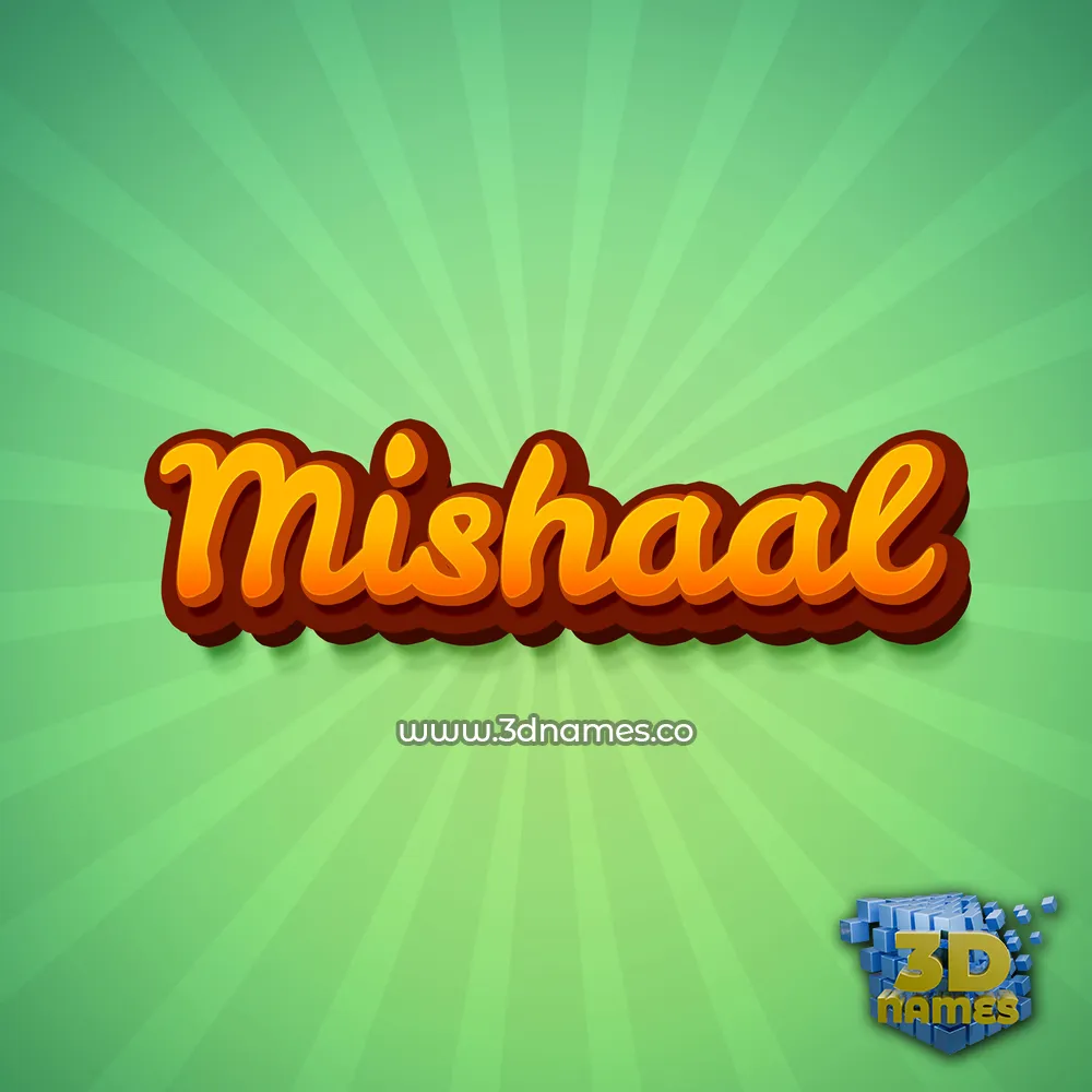 mishaal in Green Rays style - 3D name wallpaper