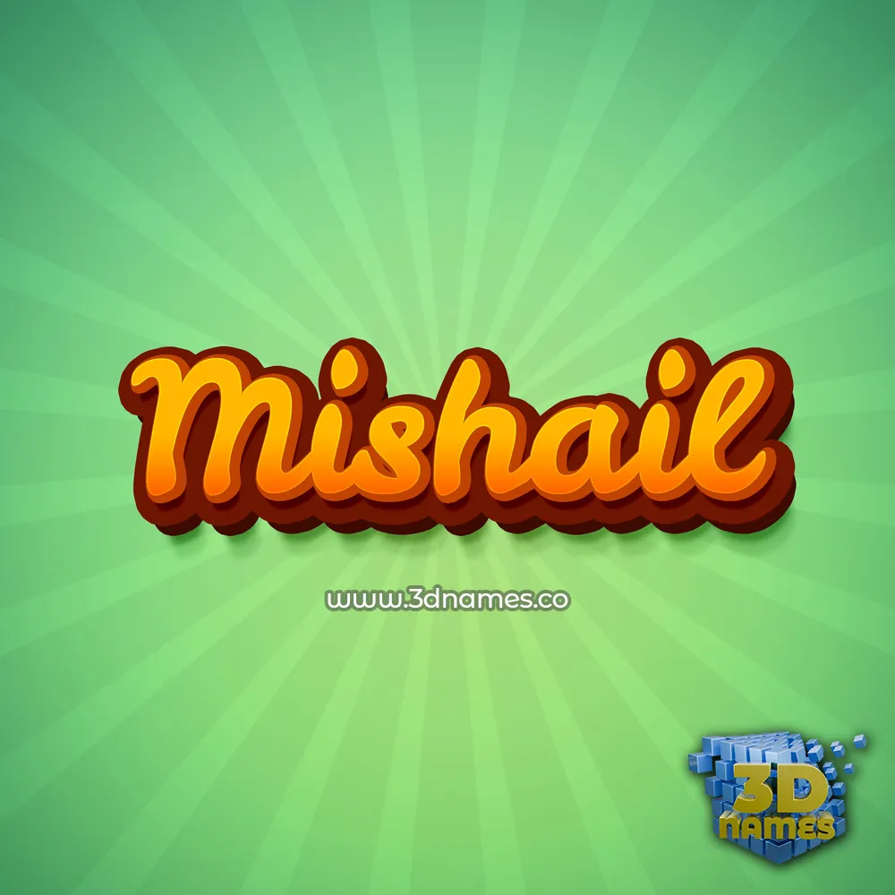 mishail in Green Rays style - 3D name wallpaper