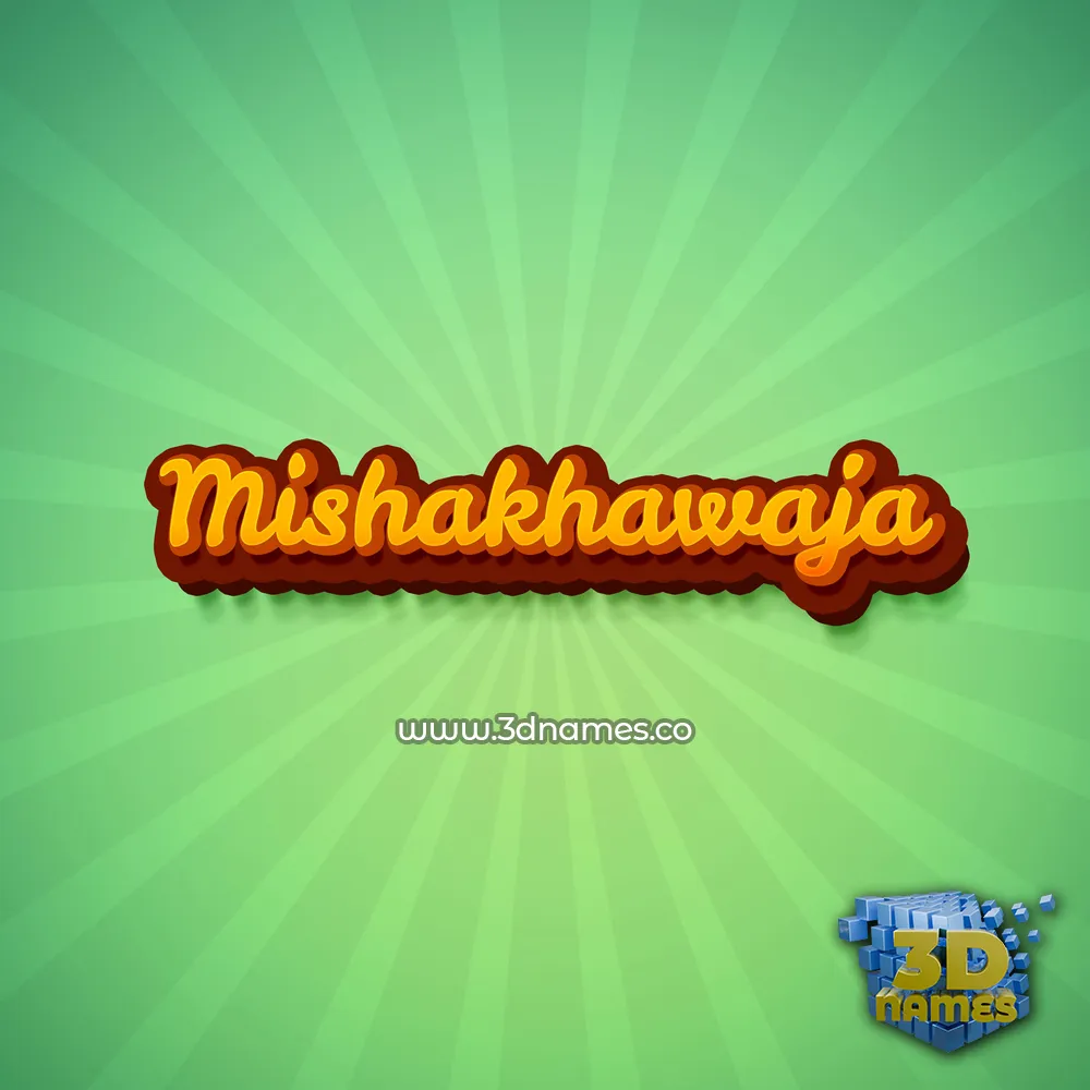 mishakhawaja in Green Rays style - 3D name wallpaper