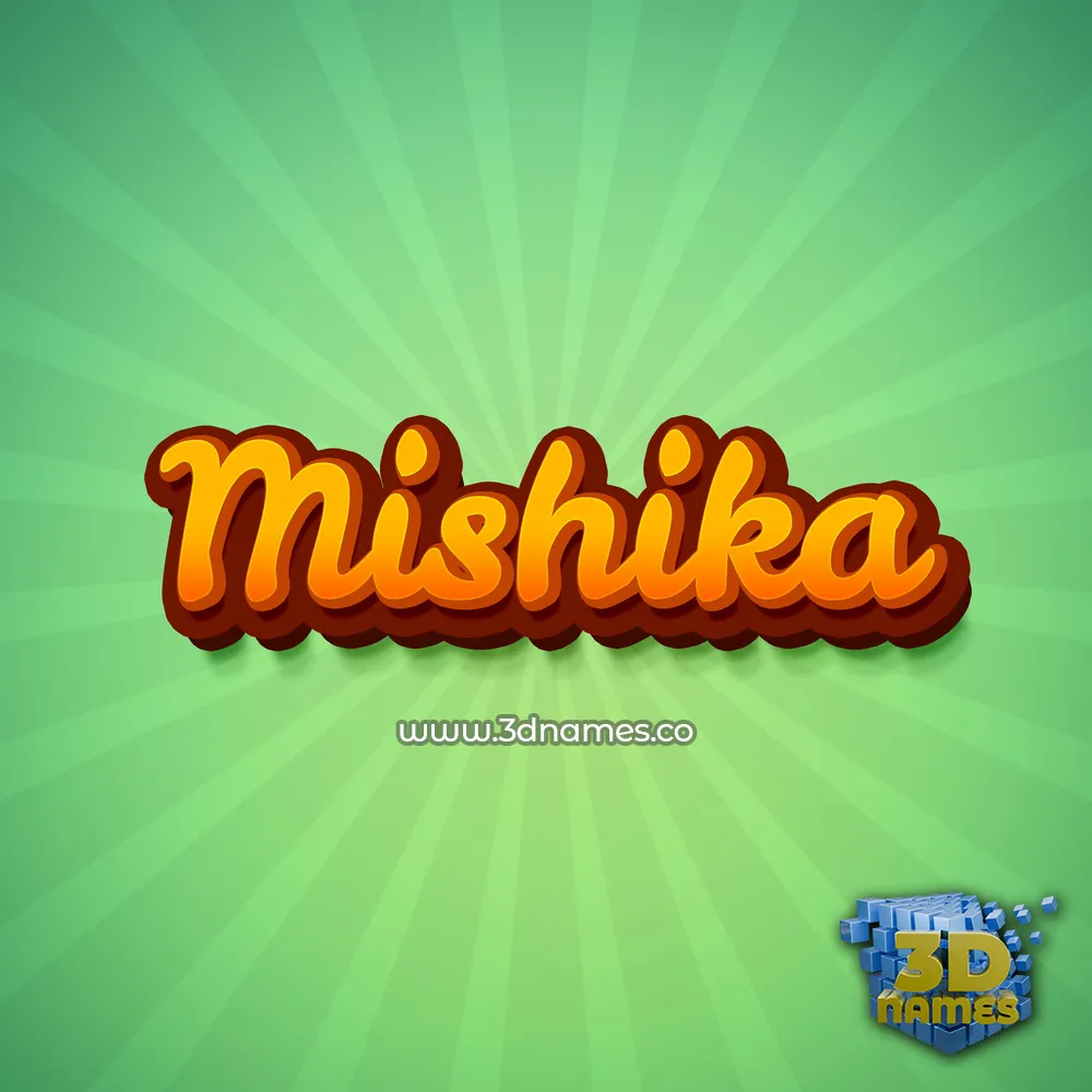 mishika in Green Rays style - 3D name wallpaper