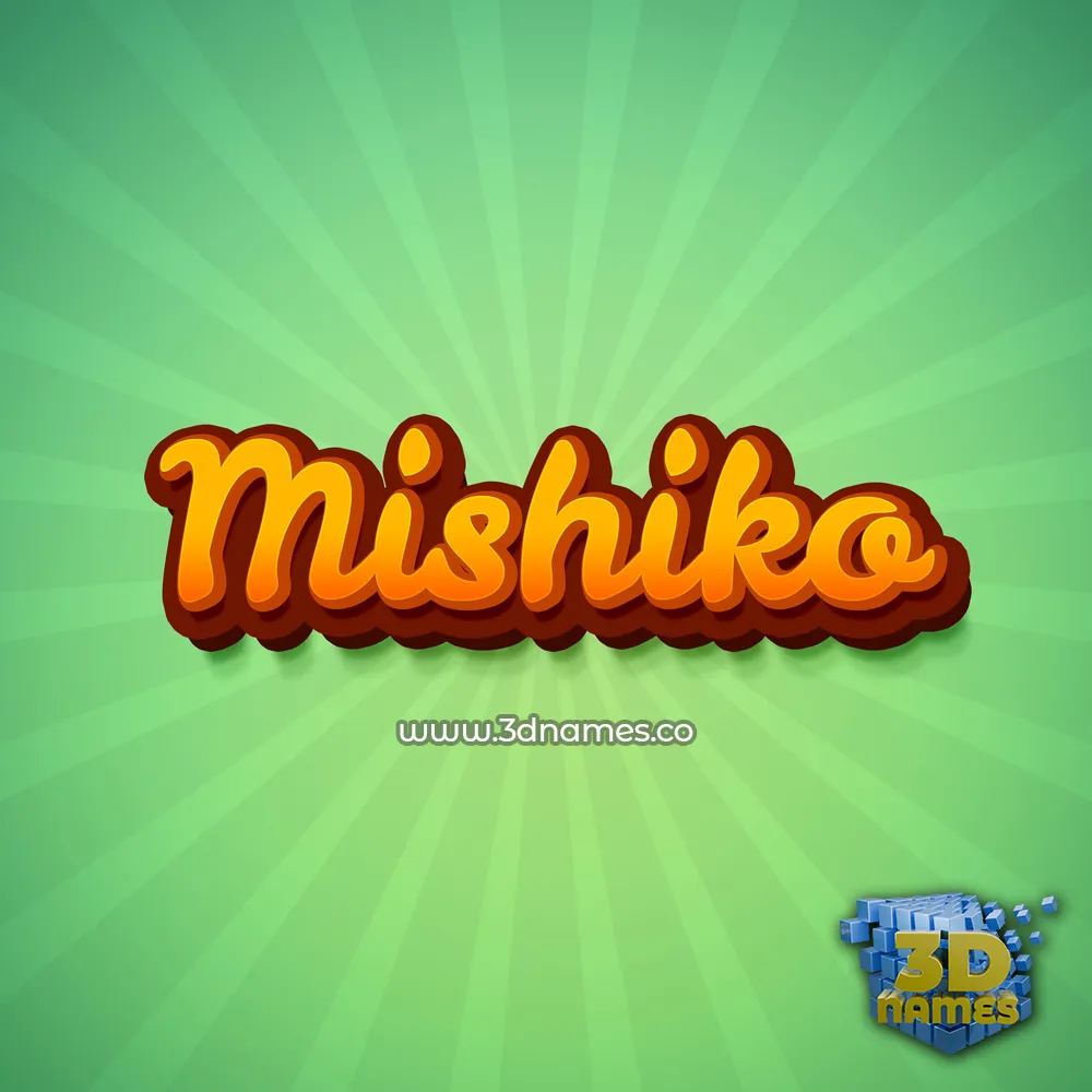 mishiko in Green Rays style - 3D name wallpaper