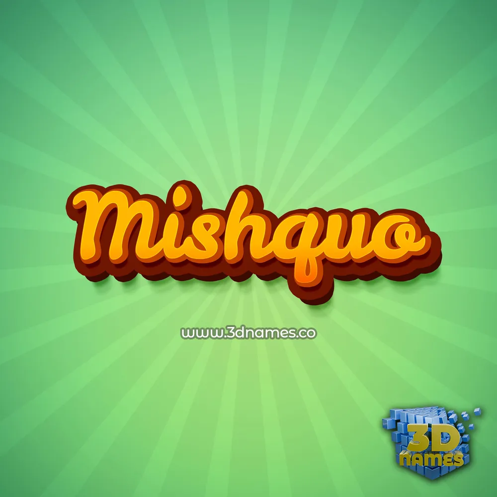 mishquo in Green Rays style - 3D name wallpaper