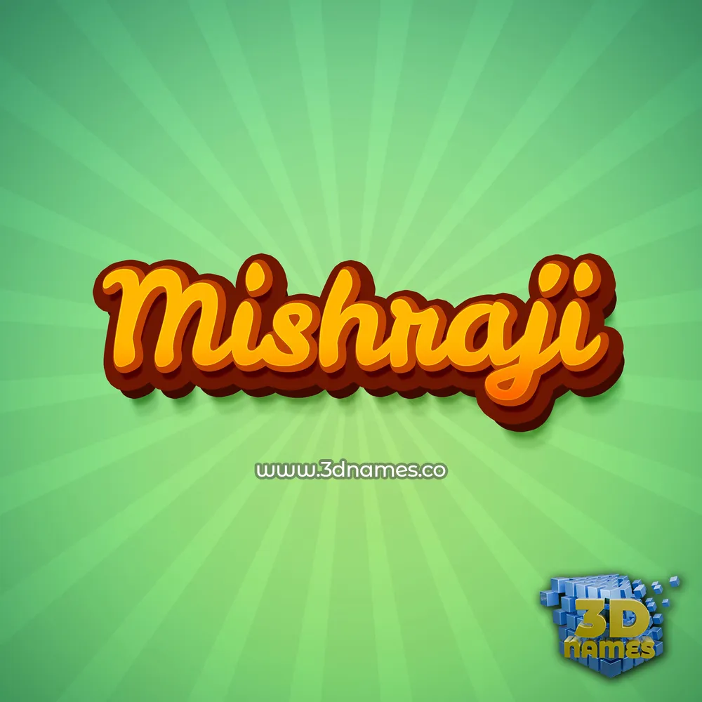 mishraji in Green Rays style - 3D name wallpaper