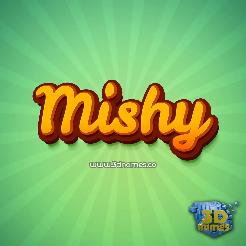 mishy in Green Rays style - 3D name wallpaper