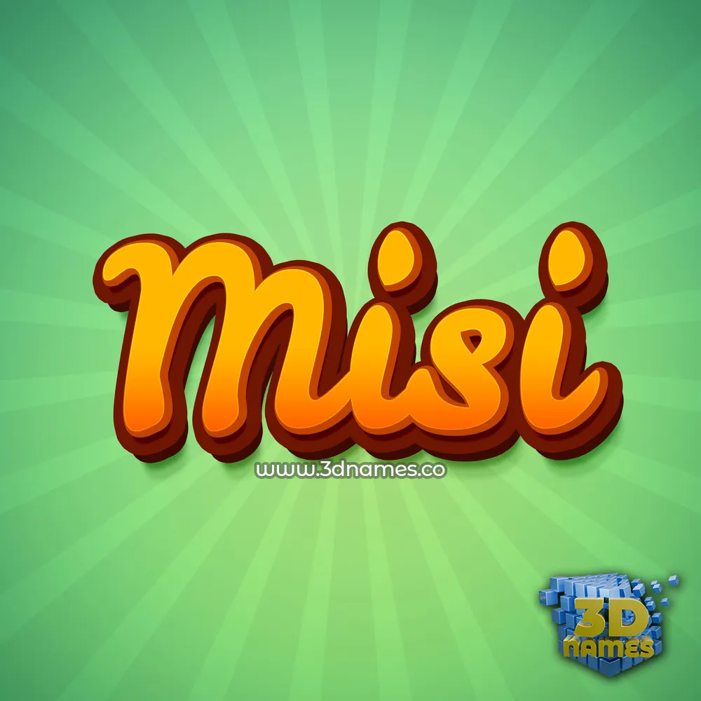misi in Green Rays style - 3D name wallpaper